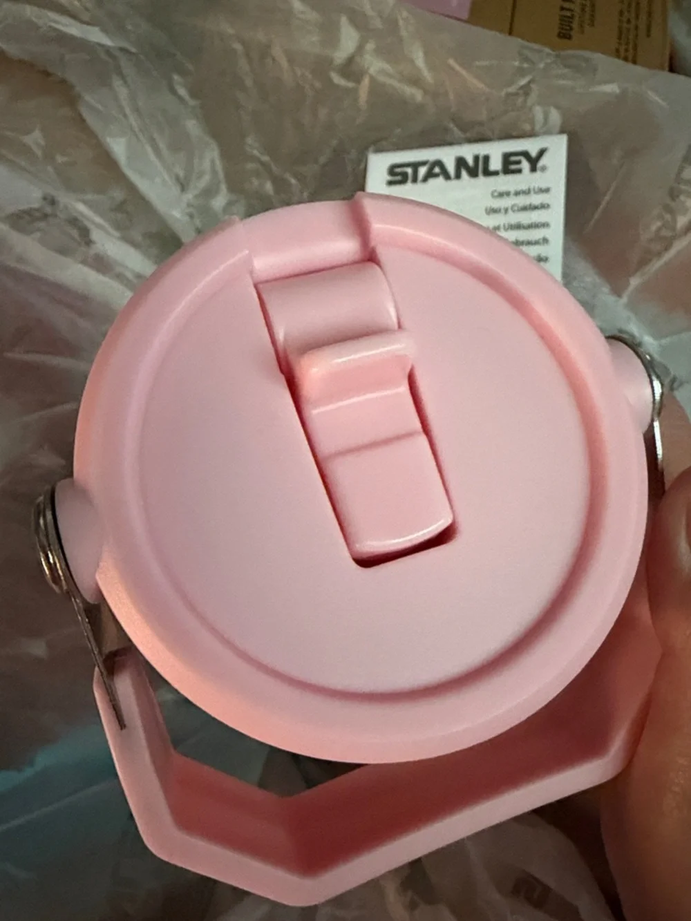 New!  Stanley Pink Tumbler with Gold Monogram Accents - Picture 2 of 2